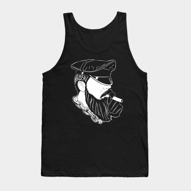 Smoking leather daddy - white lines Tank Top by RobskiArt